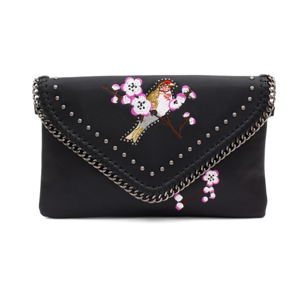 Embroidered Clutch with Studs C17XM1115