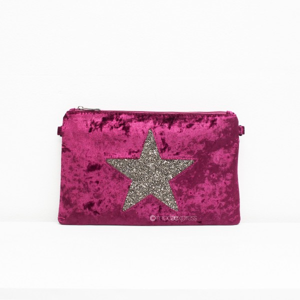 Sparkly Star Velvet Clutch C18XPH285