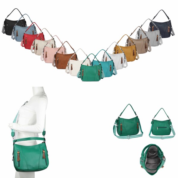 Two Side Zipper Pockets Hobo Bag L24XPB208