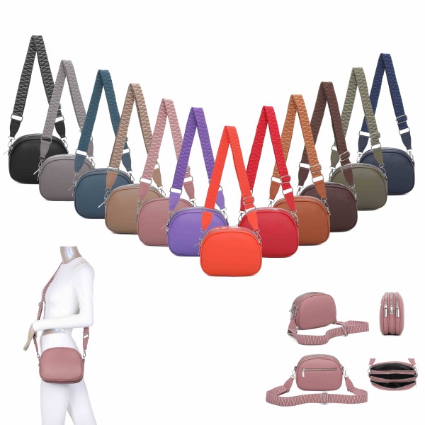 3 Compartments Zipper Crossbody with Colourful Strap S23XXL181 Winter