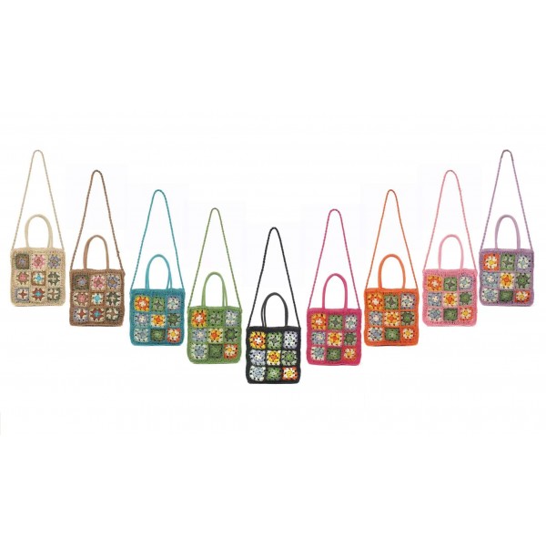 Large Straw Crochet Pattern Tote Bag L23D20223