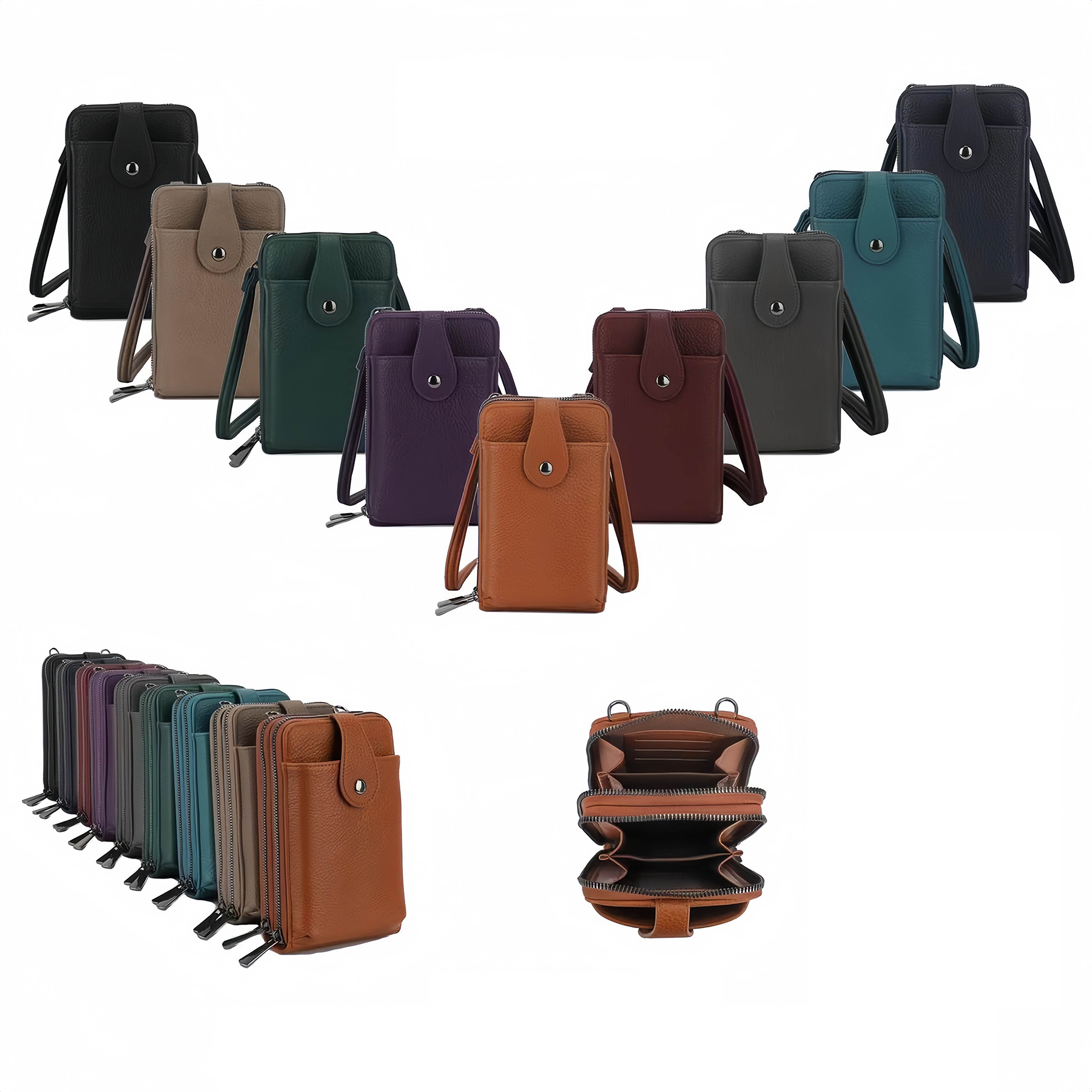 Small Phone Pouch Double Zip Crossbody S24JL8195