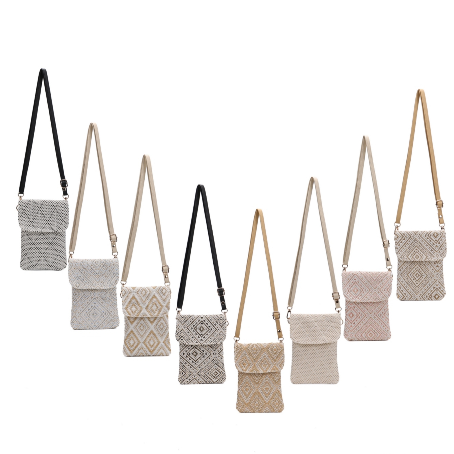 Straw Aztec Phone Crossbody S26XA1010