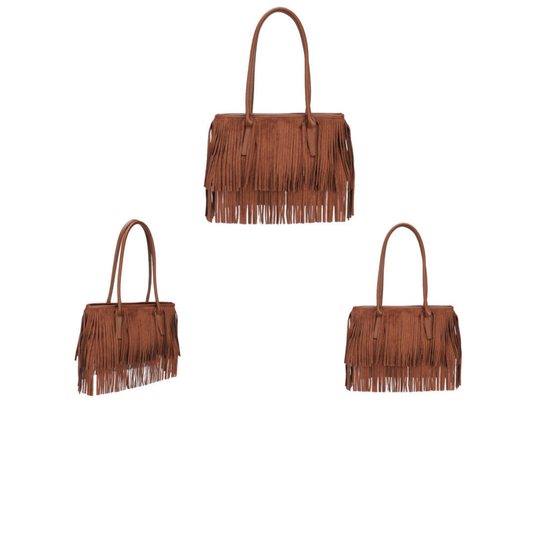 Faux Suede Double Fringe Handbag L26PH5888
