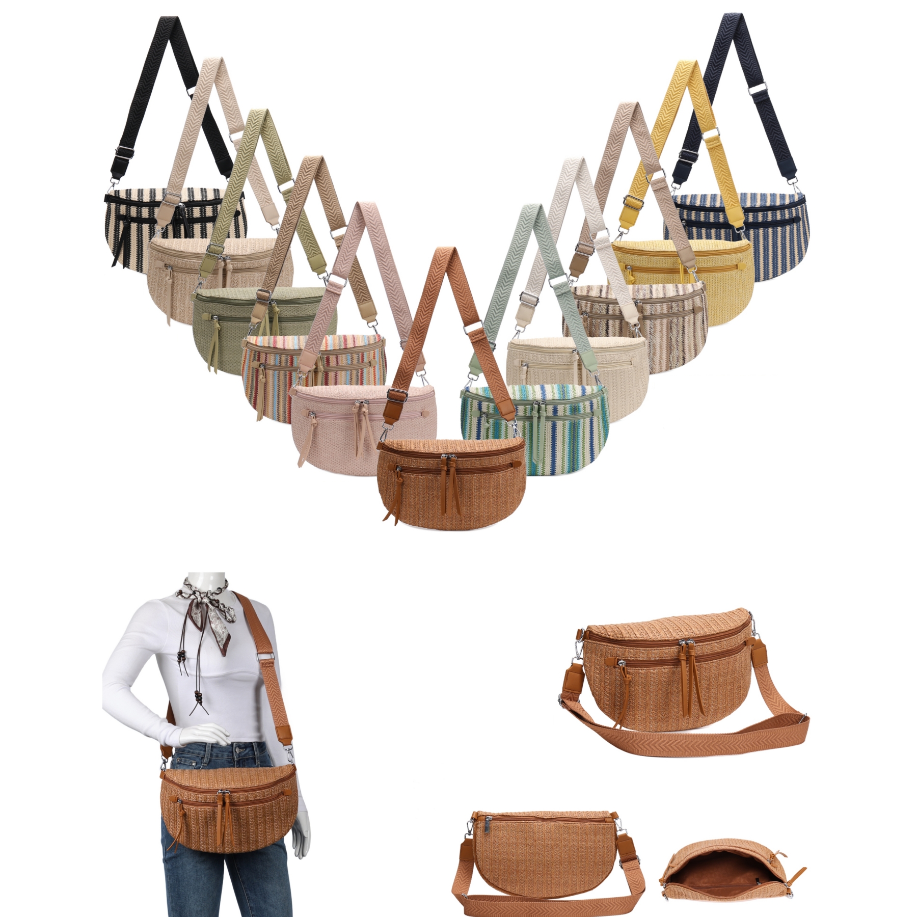 Straw Medium Chest Bag S26XL6299