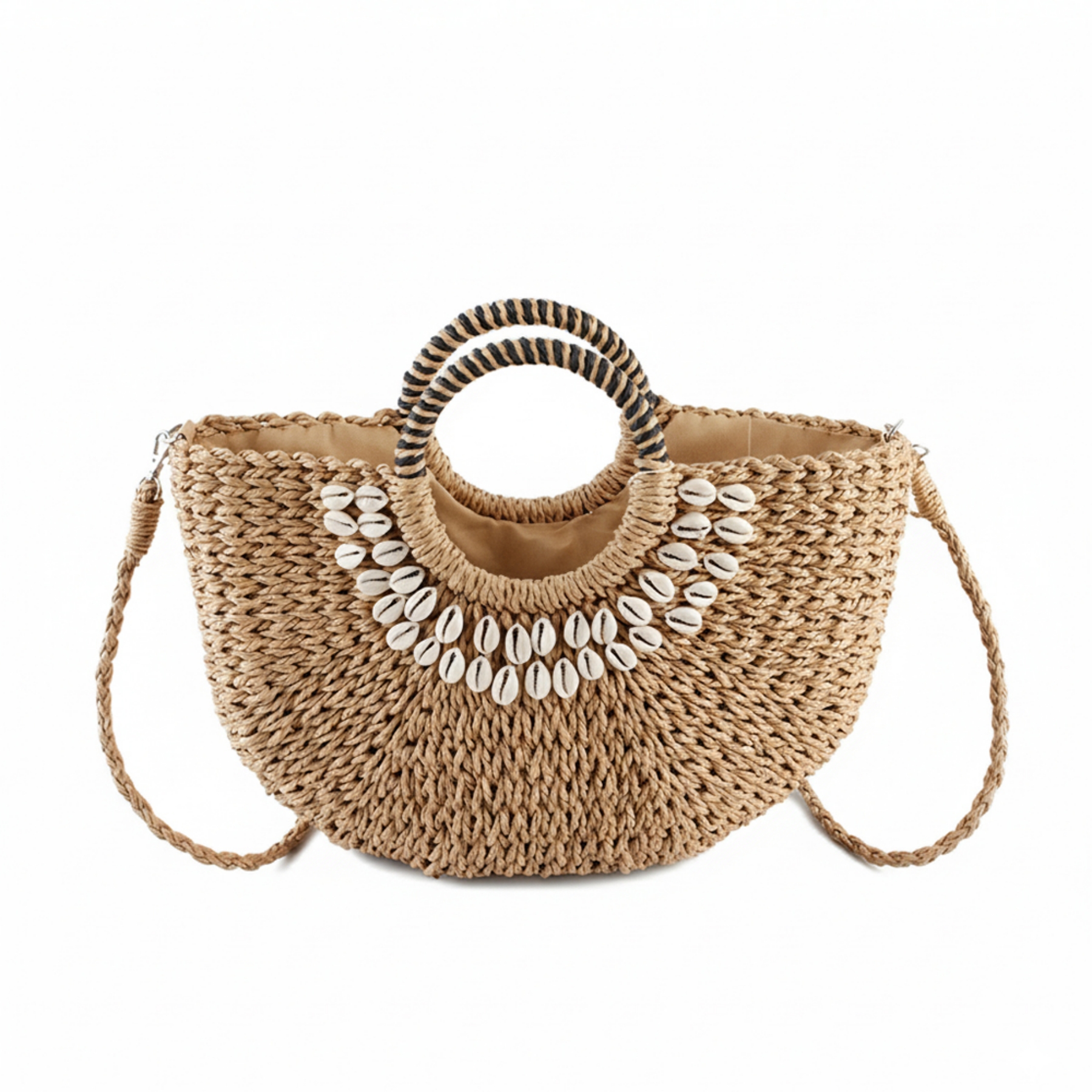 Shell Decor Large Straw Basket L26XL0103