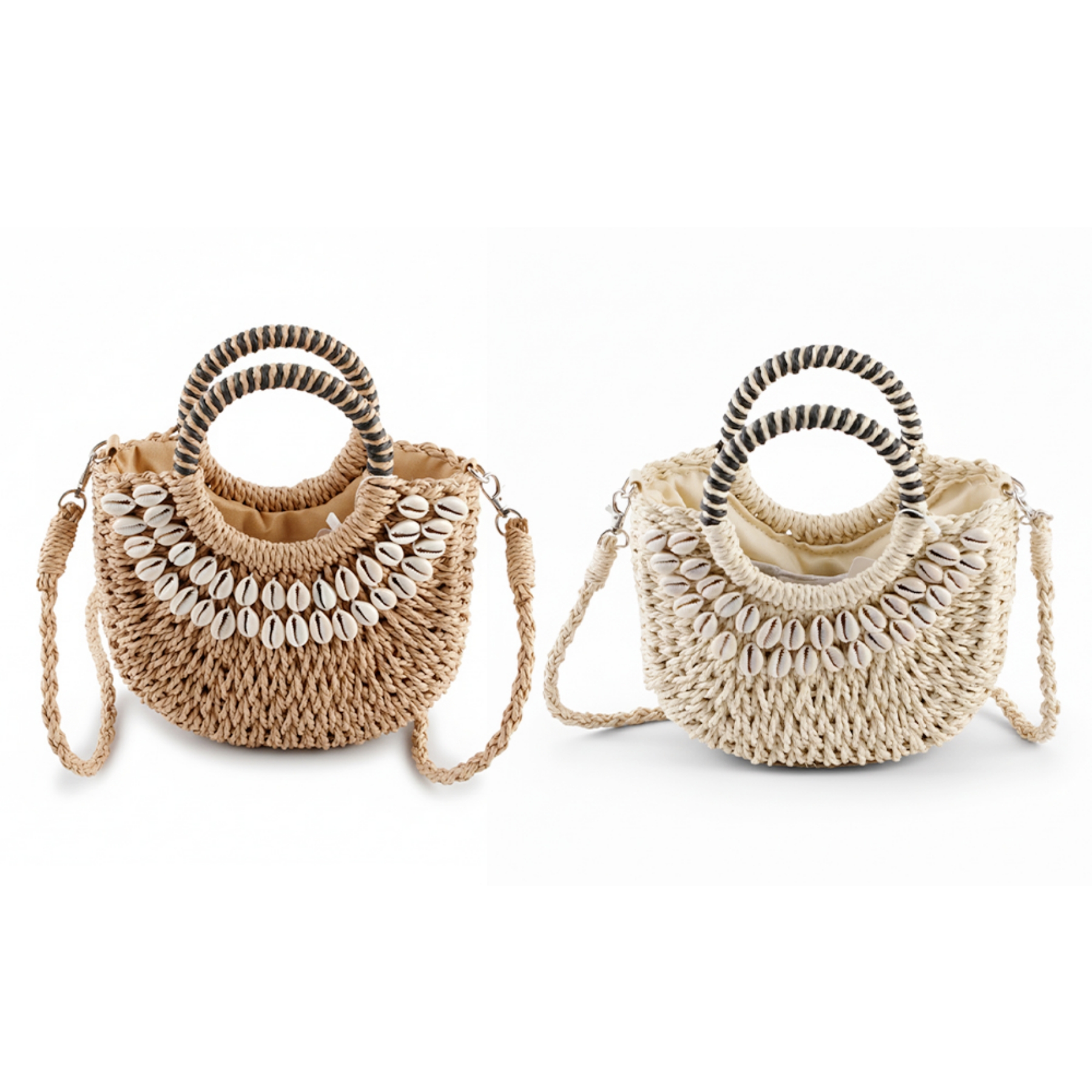 Shell Decor Small Straw Basket S26XS0102